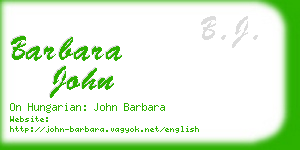 barbara john business card